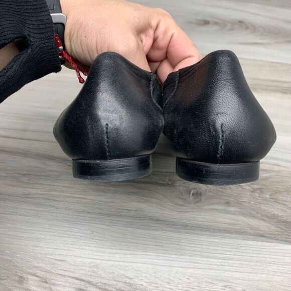 AGL Black Leather Patent Leather CapToe Ballet Flats Shoes Women Size 39 US 9 - Picture 5 of 13